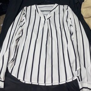 Black & white stripped dress shirt.
